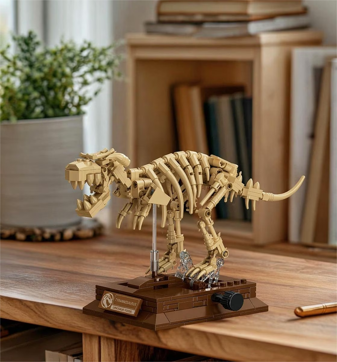 Joycorwn T-Rex Dinosaur Fossil Model Building Set with Movable Joints, Gear-Driven Movement and Display Base, Display Models Collectible Gift for Dinosaur Fossil Enthusiasts(289 PCS)