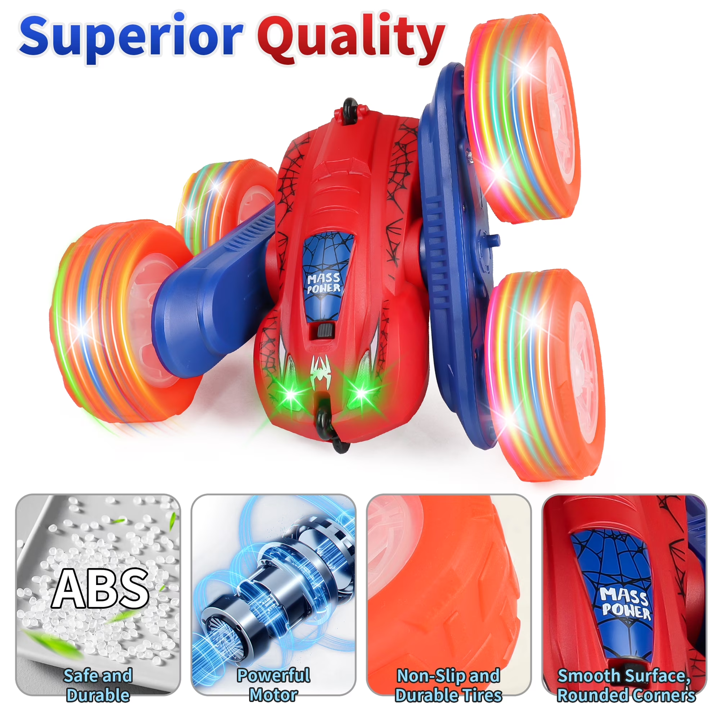 Joycrown Spider RC Stunt Car 4WD Remote Control Car, Double-Sided Driving 360 Degree Flip Rotating Monster Car, Christmas Birthday Party Gifts Toys for Kids Aged 3+