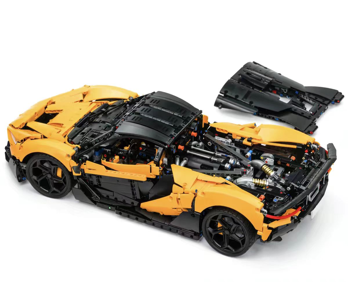 Joycrown McLaren Car Building Blocks, 1:8 Super Car Building Blocks Collectible Sports Model, Ideal Display Decoration for Home or Office, Suitable for Ages 14+, Yellow [4200+ Pcs]