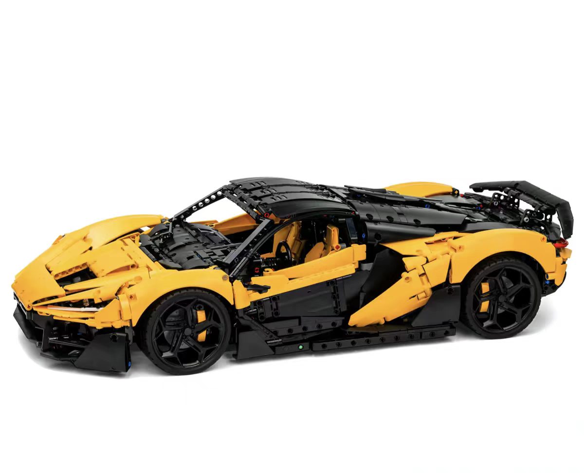 Joycrown McLaren Car Building Blocks, 1:8 Super Car Building Blocks Collectible Sports Model, Ideal Display Decoration for Home or Office, Suitable for Ages 14+, Yellow [4200+ Pcs]