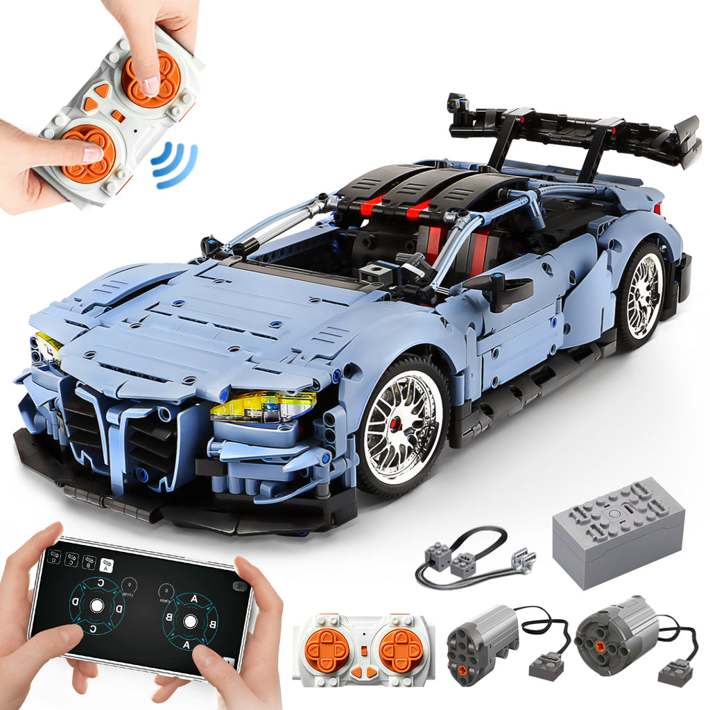 Sports Car Building Set, 1:10 Scale M4 Racing Technic Car for Adults Collectible Cars Set to Build, Build and Display Model for Home or Office Décor, Gift for Boys Age 14+ (2280 Pcs)