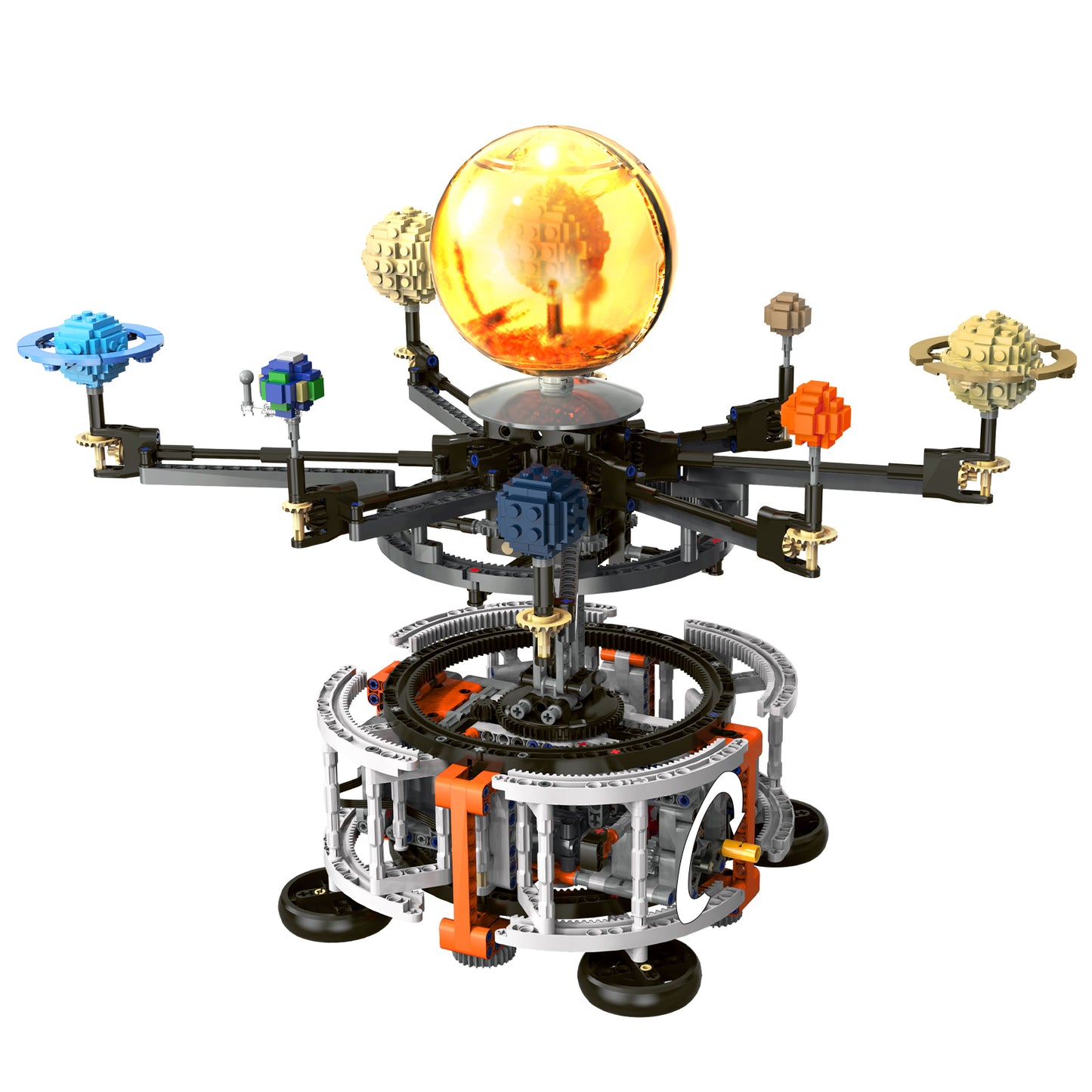 Joycrown Solar System Building Set for Kids, STEM Toys with Rotatable Handle Gears, Space Toys for Home or School Science Learning, Birthday Gifts for Boys Girls Aged 6+(1282pcs)
