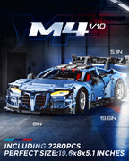 Sports Car Building Set, 1:10 Scale M4 Racing Technic Car for Adults Collectible Cars Set to Build, Build and Display Model for Home or Office Décor, Gift for Boys Age 14+ (2280 Pcs)