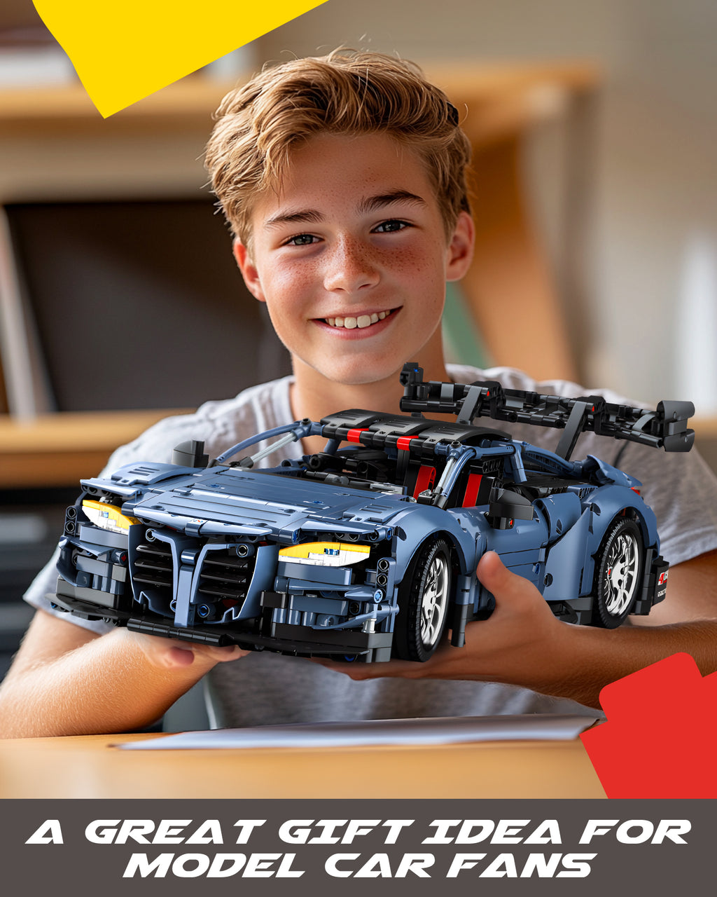 Sports Car Building Set, 1:10 Scale M4 Racing Technic Car for Adults Collectible Cars Set to Build, Build and Display Model for Home or Office Décor, Gift for Boys Age 14+ (2280 Pcs)