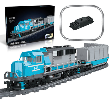 Joycrown Train Building Block Set, Freight Cargo Train, with Rechargeable Motorized Working Head, 2 Coaches and 32 Tracks, Gift for Boys&Girls Teens Age12-16 (1065 Pieces)