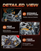 V12 Engine Kits That Runs, Build Your Own V12 Engine Building Set with Motor and Battery, STEM Physical Science Educational Toy for Adults Kids Age 14+,No Box (2322PCS)