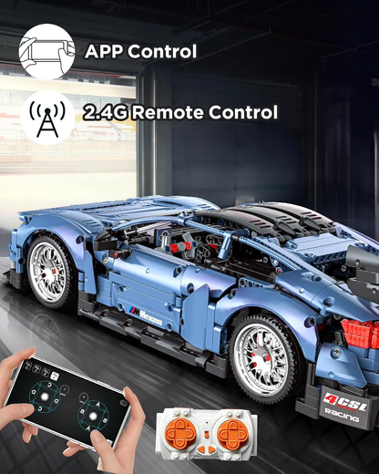 Joycrown Remote Control Car Building Kit, 1/10 Scale M4 Supercar with Radio Controlled Lights Motors Rechargeable Battery, Compatible with Technic Cars for Adults, STEM Gift for Boys Age 6+(2280 Pcs)
