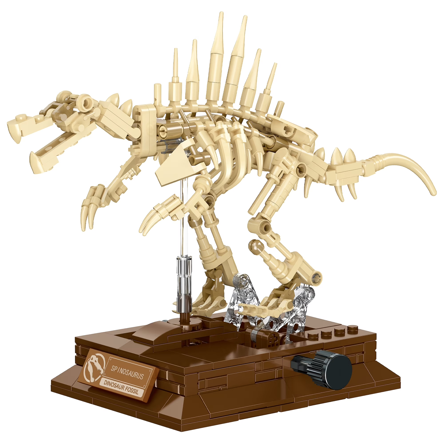 Joycorwn Spinosaurus Dinosaur Fossil Model Building Set with Movable Joints, Gear-Driven Movement and Display Base, Display Models Collectible Gift for Dinosaur Fossil Enthusiasts(268 PCS)