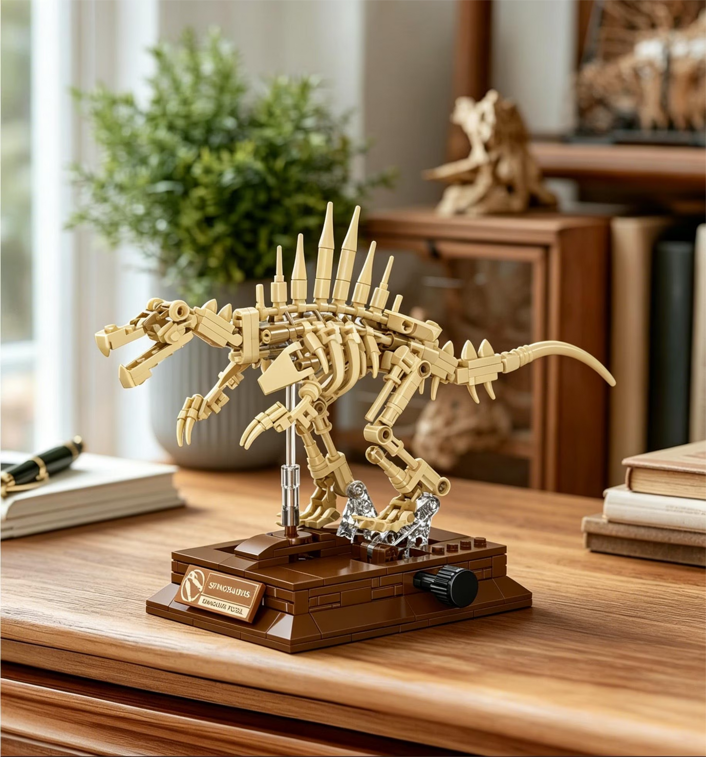 Joycorwn Spinosaurus Dinosaur Fossil Model Building Set with Movable Joints, Gear-Driven Movement and Display Base, Display Models Collectible Gift for Dinosaur Fossil Enthusiasts(268 PCS)