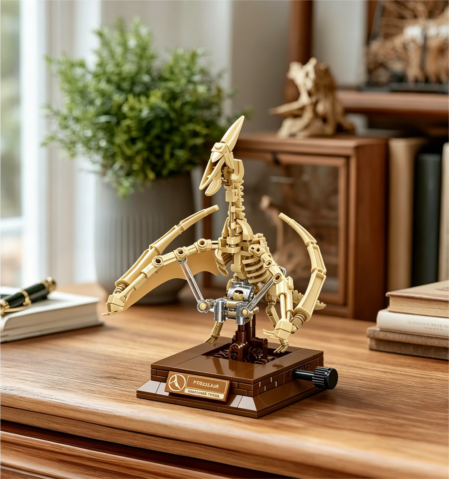 Joycorwn Pterosaur Dinosaur Fossil Model Building Set with Movable Joints, Gear-Driven Movement and Display Base, Display Models Collectible Gift for Dinosaur Fossil Enthusiasts(188 PCS)