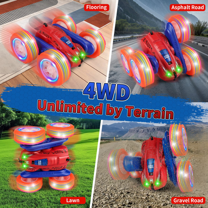 Joycrown Spider RC Stunt Car 4WD Remote Control Car, Double-Sided Driving 360 Degree Flip Rotating Monster Car, Christmas Birthday Party Gifts Toys for Kids Aged 3+