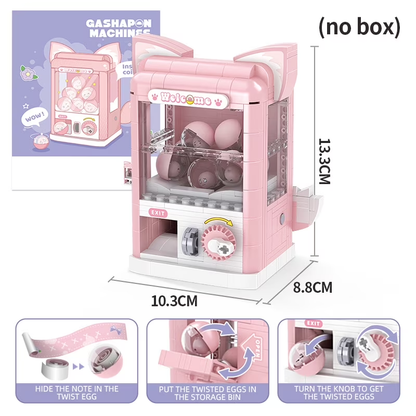 Joycrown Gashapon Machine Building Set,Pink Fox Toy Building Blocks Kit Contains 8 Different emoji Capsules,Party Birthdays Easter Gift for Kids Girls Age6+(407PCS)