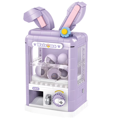 Joycrown Gashapon Machine Building Set,Pink Fox Toy Building Blocks Kit Contains 8 Different emoji Capsules,Party Birthdays Easter Gift for Kids Girls Age6+(407PCS)