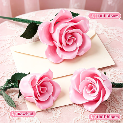 Joycrown Bouquet Building Set, 16 Roses babysbreath Botanical Building Blocks for Adult Women Girls Home Office Decor,Gift for Valentines Mother's Day,Pink(393pcs+)