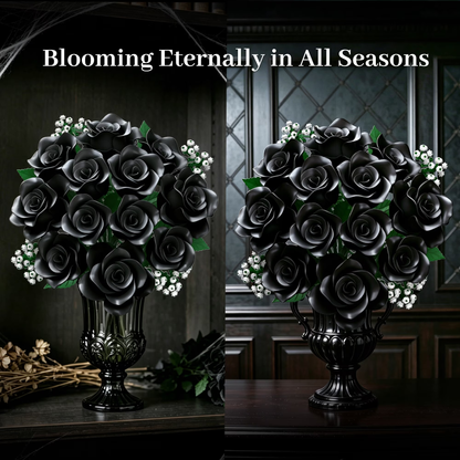 Joycrown Bouquet Building Set, 16 Roses babysbreath Botanical Building Blocks for Adult Women Girls Home Office Decor,Gift for Valentines Mother's Day,Black(393pcs+)