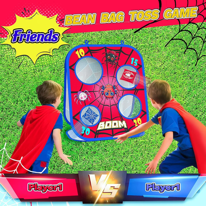Joycrown Spider Bean Bag Toss Game, 3-1 Cornhole Board Outdoor Toys for Kids, Family Party Activity Toddler Yard Backyard Beach Lawn Party Camping Game Toys