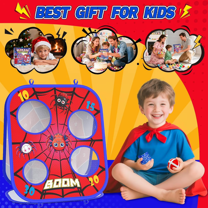 Joycrown Spider Bean Bag Toss Game, 3-1 Cornhole Board Outdoor Toys for Kids, Family Party Activity Toddler Yard Backyard Beach Lawn Party Camping Game Toys