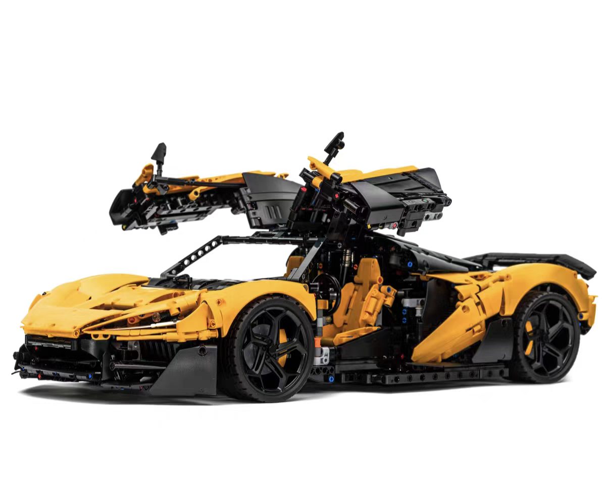 Joycrown McLaren Car Building Blocks, 1:8 Super Car Building Blocks Collectible Sports Model, Ideal Display Decoration for Home or Office, Suitable for Ages 14+, Yellow [4200+ Pcs]