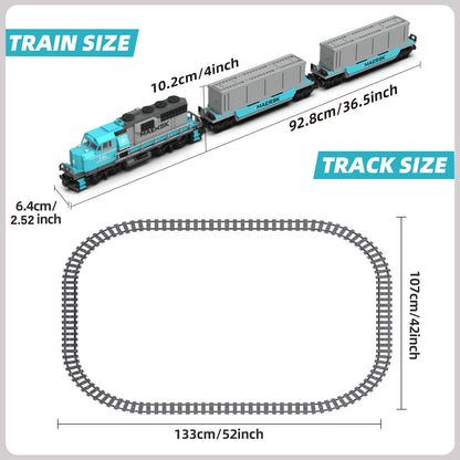 Joycrown Train Building Block Set, Freight Cargo Train, with Rechargeable Motorized Working Head, 2 Coaches and 32 Tracks, Gift for Boys&Girls Teens Age12-16 (1065 Pieces)