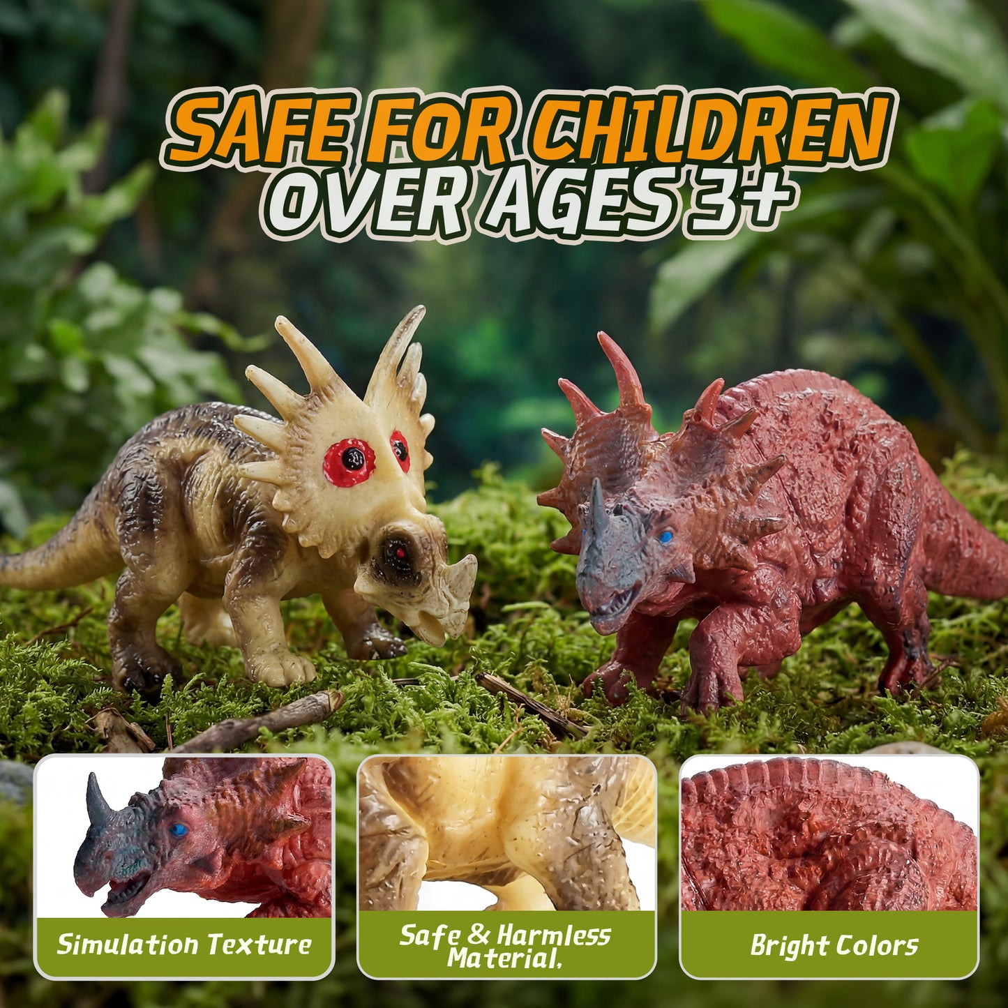 Joycrown Dinosaur Toys for Kids 34PCS Realistic Dinosaurs Figures with Eggs,Trees Playset,Gift for Toddlers Boys & Girls (Age 3+)