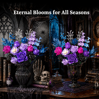 Joycrown Bouquet Building Set, 18 Purple Roses Botanical Building Blocks for Adult Women Girls,Gothic Artificial Flowers Home Office Decor,Gift for Valentines Mother's Day, Purple(815pcs+)