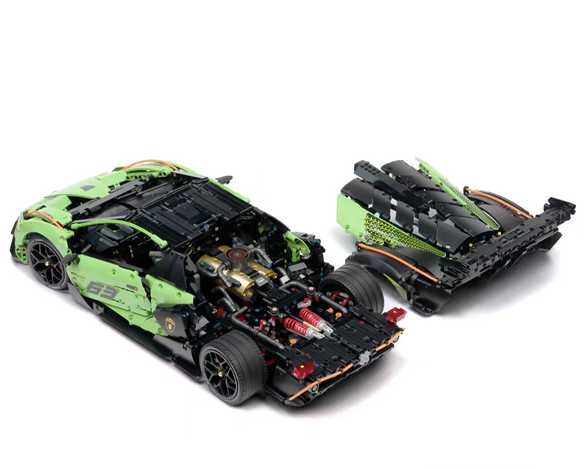 Joycrown Lamborghini Car Building Blocks, 1:8 Super Car Building Blocks, Ideal for Building & Car Enthusiasts, Suitable for Ages 14+, Green [4100+ Pcs]