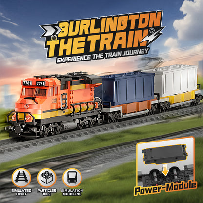 Joycrown Train Building Block Set, Freight Cargo Train, with Rechargeable Motorized Working Head, 2 Coaches and 32 Tracks, Gift for Boys&Girls Teens Age12-16 (1065 Pieces)