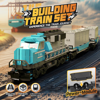 Joycrown Train Building Block Set, Freight Cargo Train, with Rechargeable Motorized Working Head, 2 Coaches and 32 Tracks, Gift for Boys&Girls Teens Age12-16 (1065 Pieces)