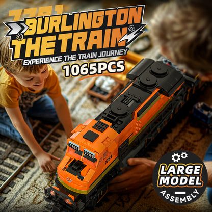 Joycrown Train Building Block Set, Freight Cargo Train, with Rechargeable Motorized Working Head, 2 Coaches and 32 Tracks, Gift for Boys&Girls Teens Age12-16 (1065 Pieces)