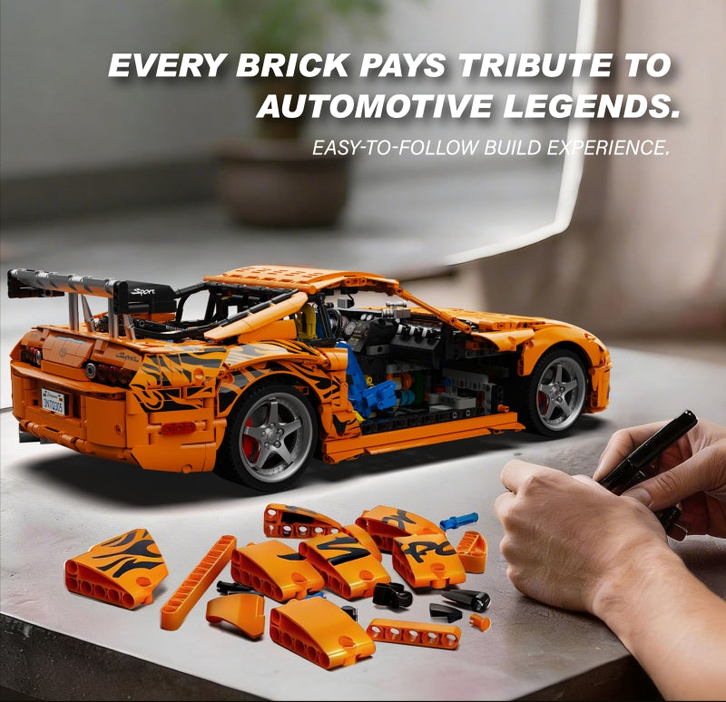 Joycrown Supra A80 1:8 Scale Large Model Car Building Kit, Collectible Sports Car Model for Adults and Teens 14+, Display Model Toy, Orange(4508+PCS)