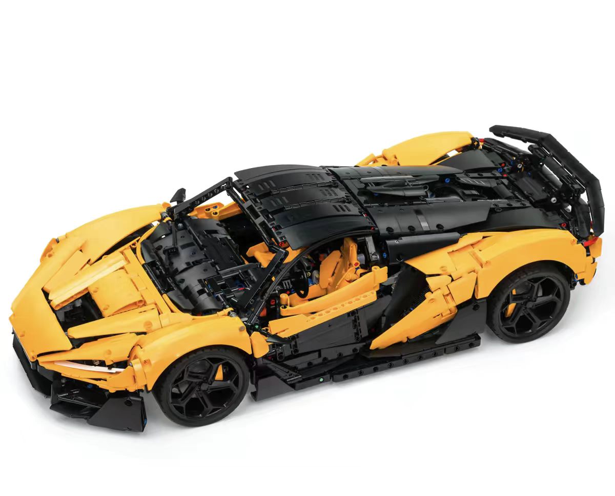 Joycrown McLaren Car Building Blocks, 1:8 Super Car Building Blocks Collectible Sports Model, Ideal Display Decoration for Home or Office, Suitable for Ages 14+, Yellow [4200+ Pcs]