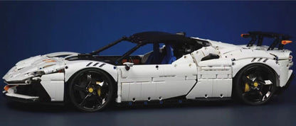 Joycrown Ferrari Car Building Blocks,1:8 Super Car Building  Blocks Collectible Sports Model,The Perfect Giftb Choice,Suitable for Ages 14+, White Red [4200+ Pcs]